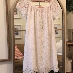 Lilly Pulitzer lace dress off shoulder, size 0